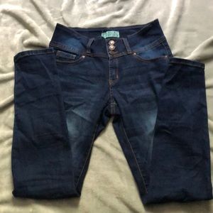 dark high waisted skinny jeans